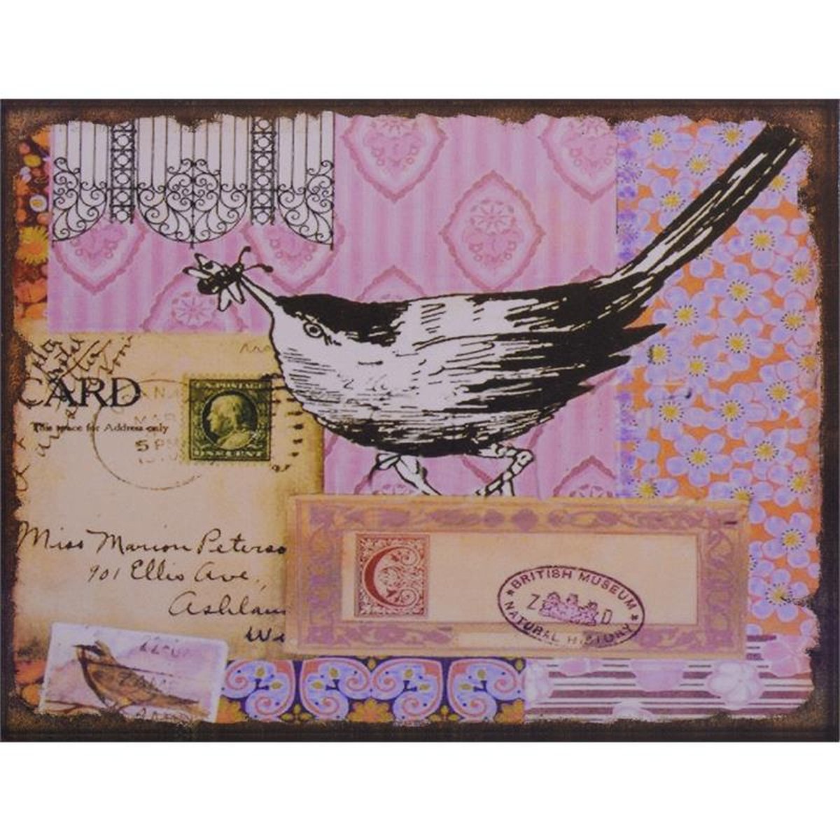 TIN PLAQUE LxW: 25 x 33 cm.