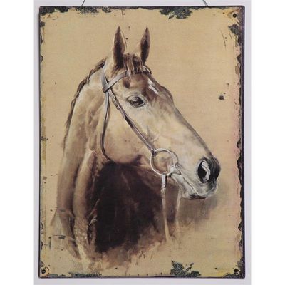TIN PLAQUE LxW: 33 x 25 cm.