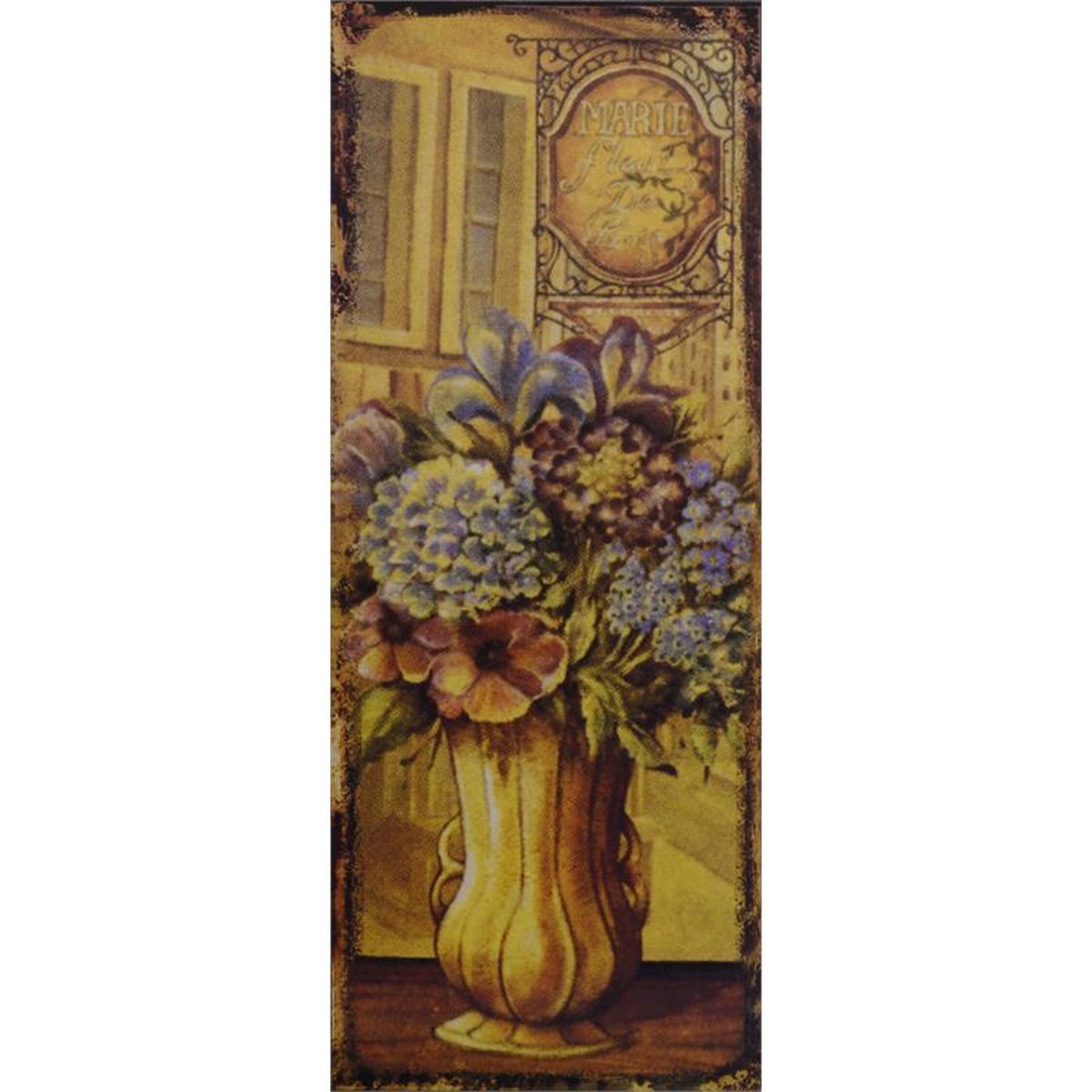 TIN PLAQUE LxW: 50 x 20 cm.