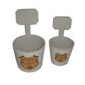 XX A PAIR OF WOODEN SEED POTS Hx 31 x 18 / 27 x 15 cm.