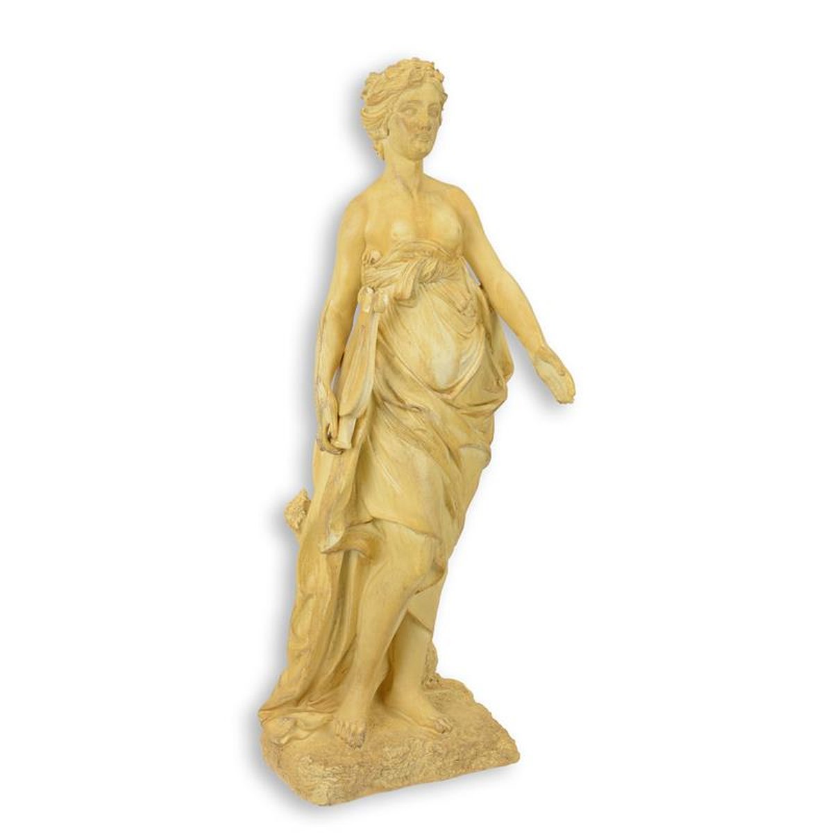 XX A RESIN STATUE OF A WOMAN WITH LYRE