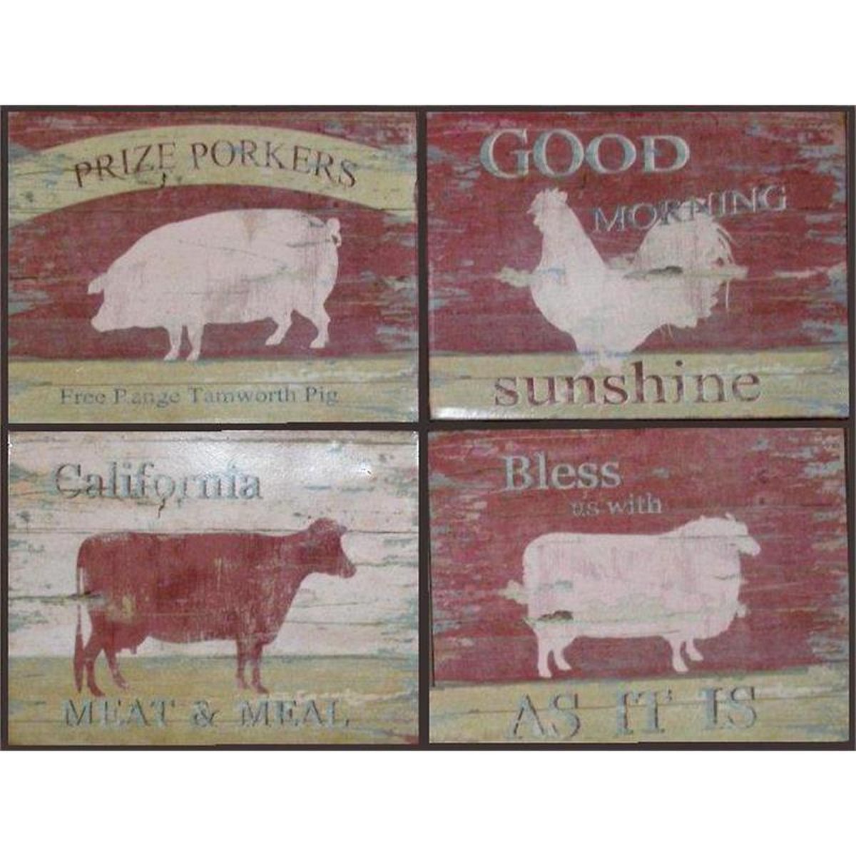 XX TIN WALL PLAQUE SET/4