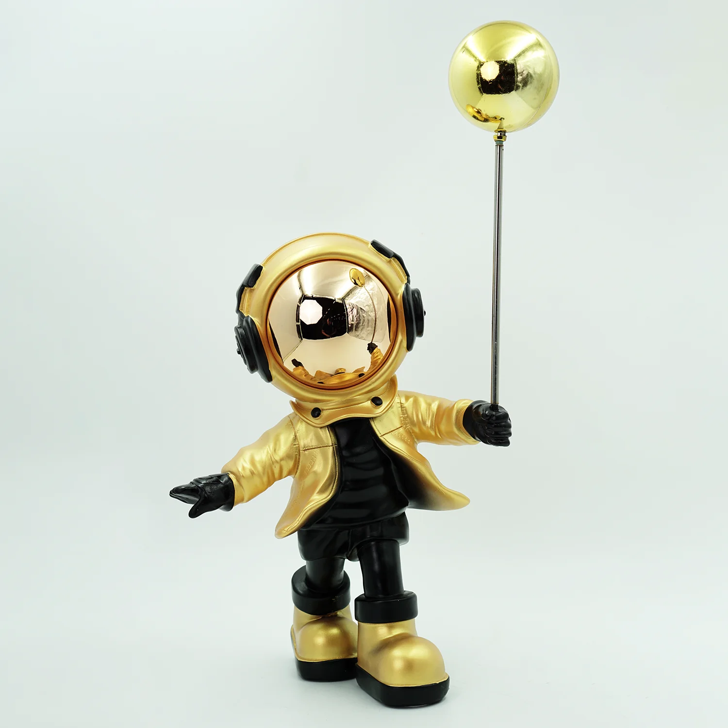 Astronaut Walks with Balloon