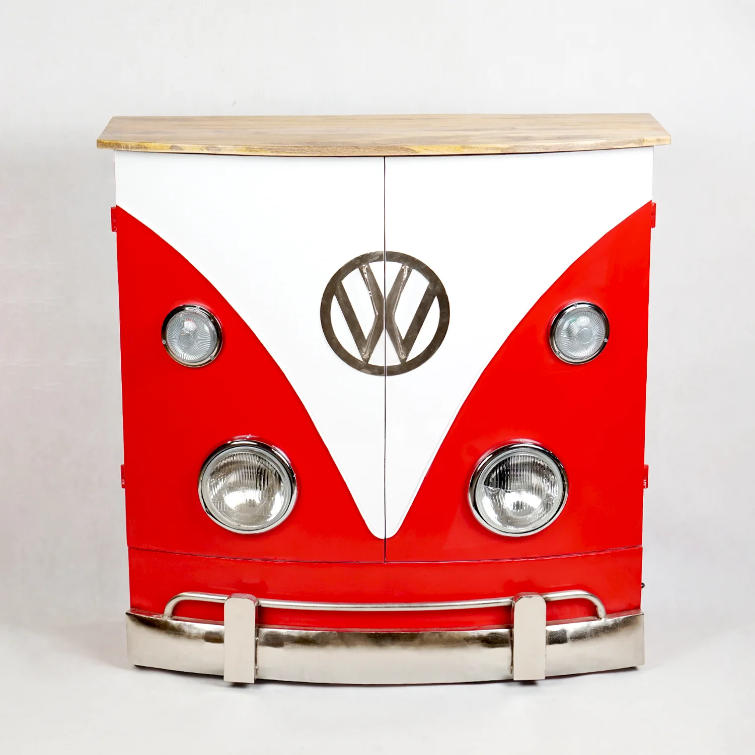 Iron - Wooden Truck Bar Counter - Red